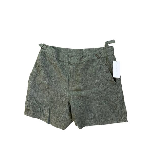 Athleta NWT Voyager Linen Shorts Sz 20 Olive Green Pull On - Picture 3 of 7